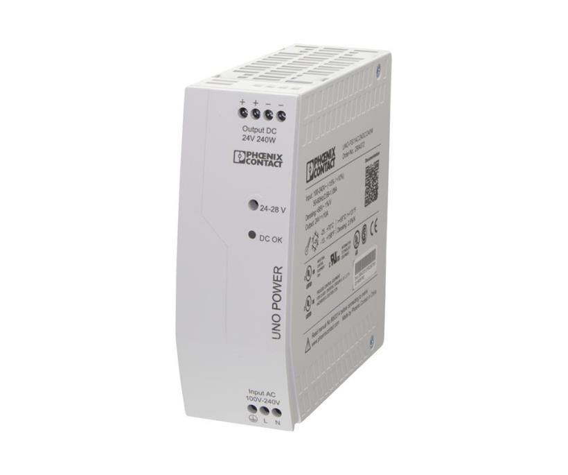 Power supply for DIN rail mounting, input: single-phase, output: 24 V DC/240 W UNO-PS/1AC/24DC/240W 